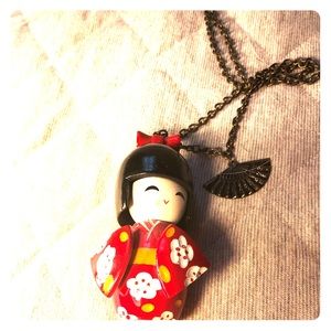 Happy Geisha long chained necklace